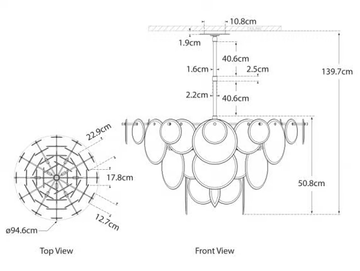 LOIRE LARGE - Glass chandelier by Visual Comfort Europe - view 3